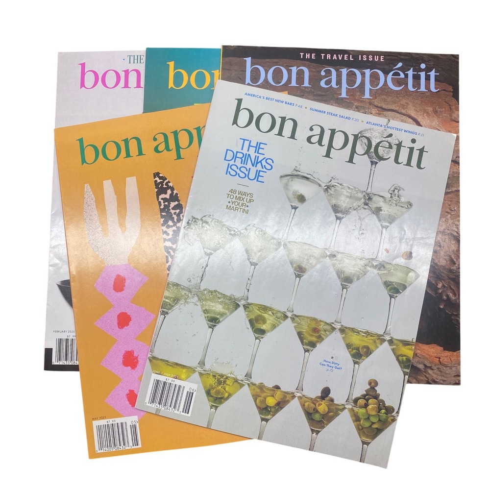 Bon Appetit Magazine Bundle 5 Issues Feb - Jul‎ 2025 Cooking Food Drinks Party